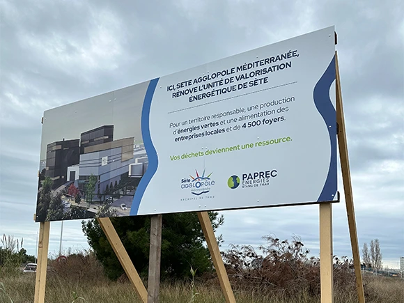 Panneau de chantier, Sète Agglopôle